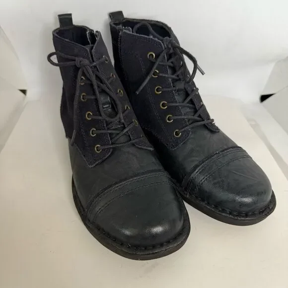Ladies Suede and  Leather NavyLace-Up Boots with side zip size 6.5 by Clark’s Clarks Brown Suede Buckle Ankle Side Zip | Mercari main image 4